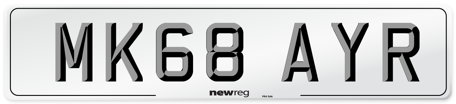 MK68 AYR Number Plate from New Reg